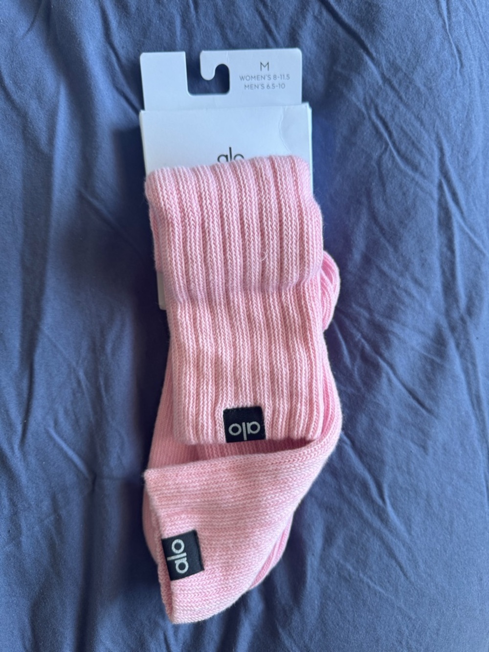 Alo Socks Bundle (2-Pack) | Medium | Pink + Black Long Scrunch | NWT - Picture 3 of 4